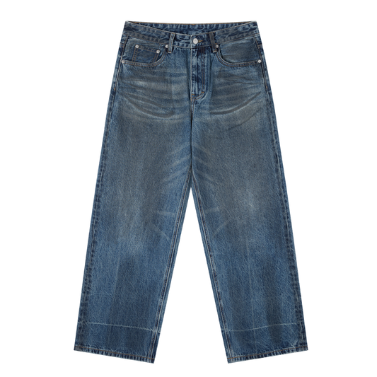 Heavyweight Dark Vintage Wash Baggy Jeans