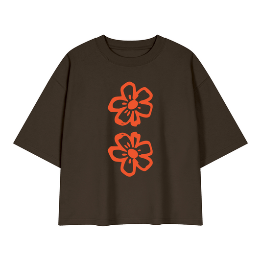 That Flower - Brown Boxy Graphic Tee