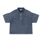 Motherin Loop - Boxy Quarter-Zip Denim Shirt