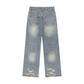 Jeans,Distressed Jean,Vintage Wash,Straight-leg