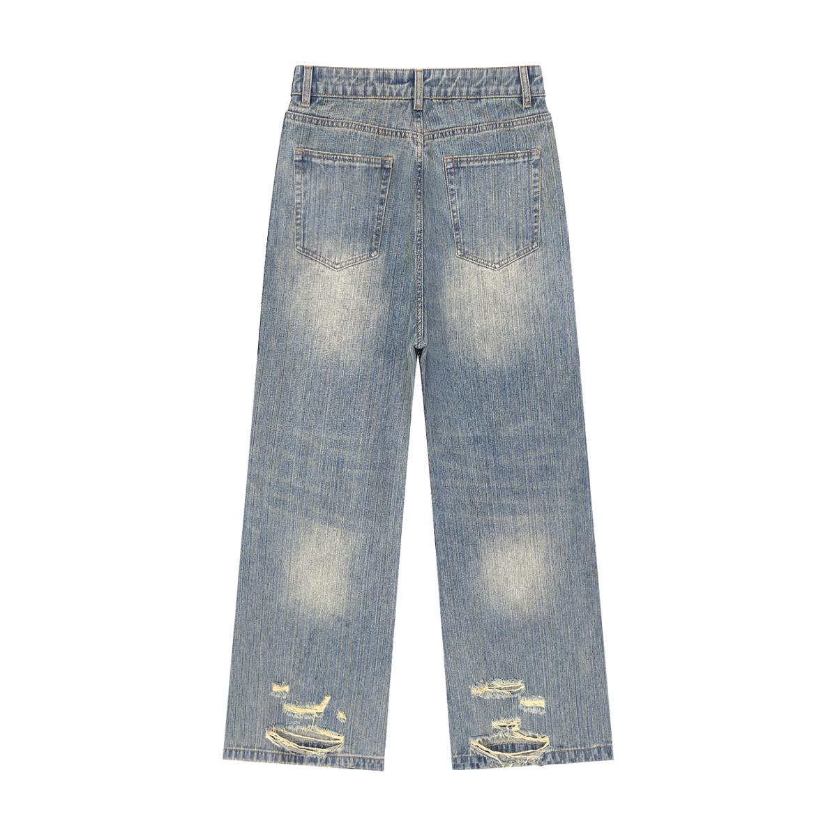 Jeans,Distressed Jean,Vintage Wash,Straight-leg