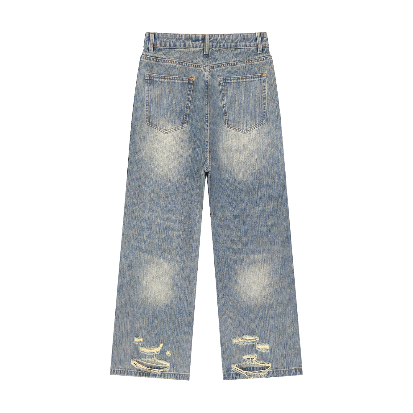 Jeans,Distressed Jean,Vintage Wash,Straight-leg