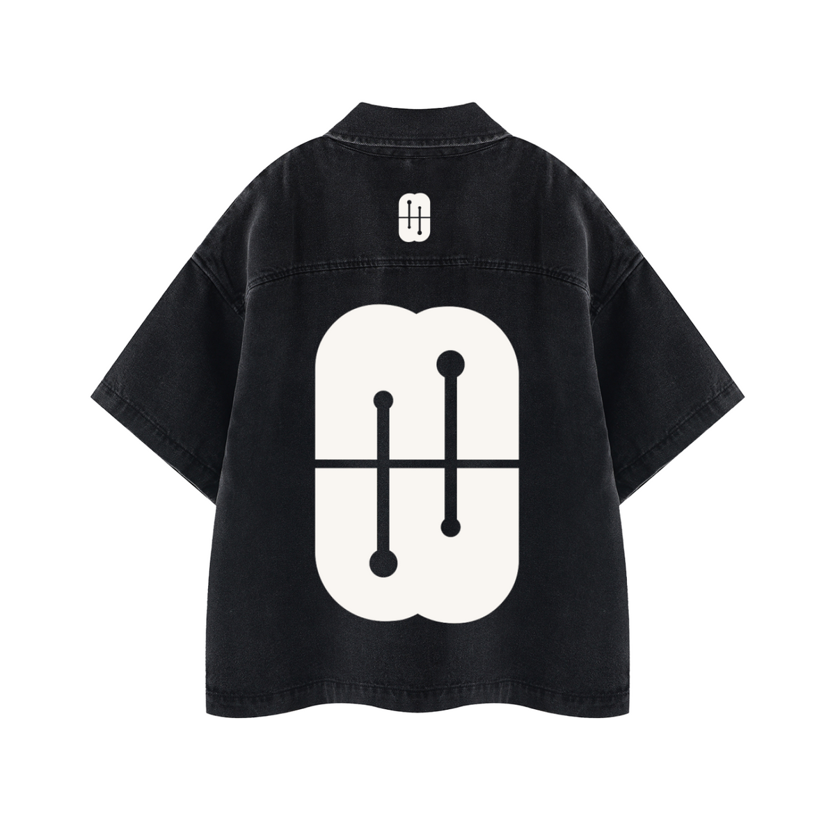 Motherin Loop - Boxy Quarter-Zip Denim Shirt