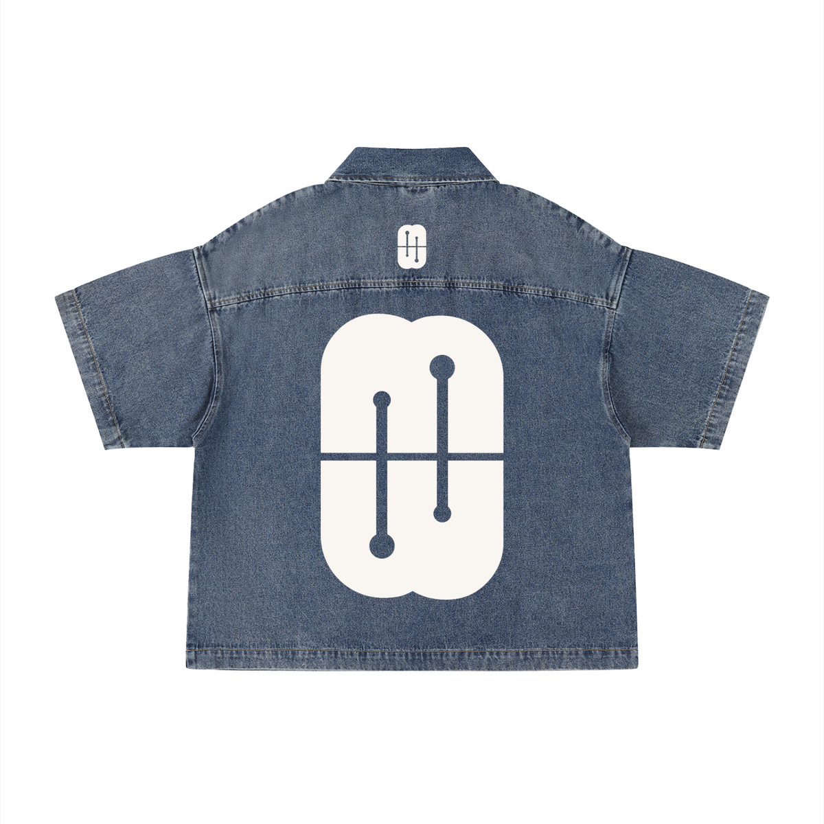Motherin Loop - Boxy Quarter-Zip Denim Shirt