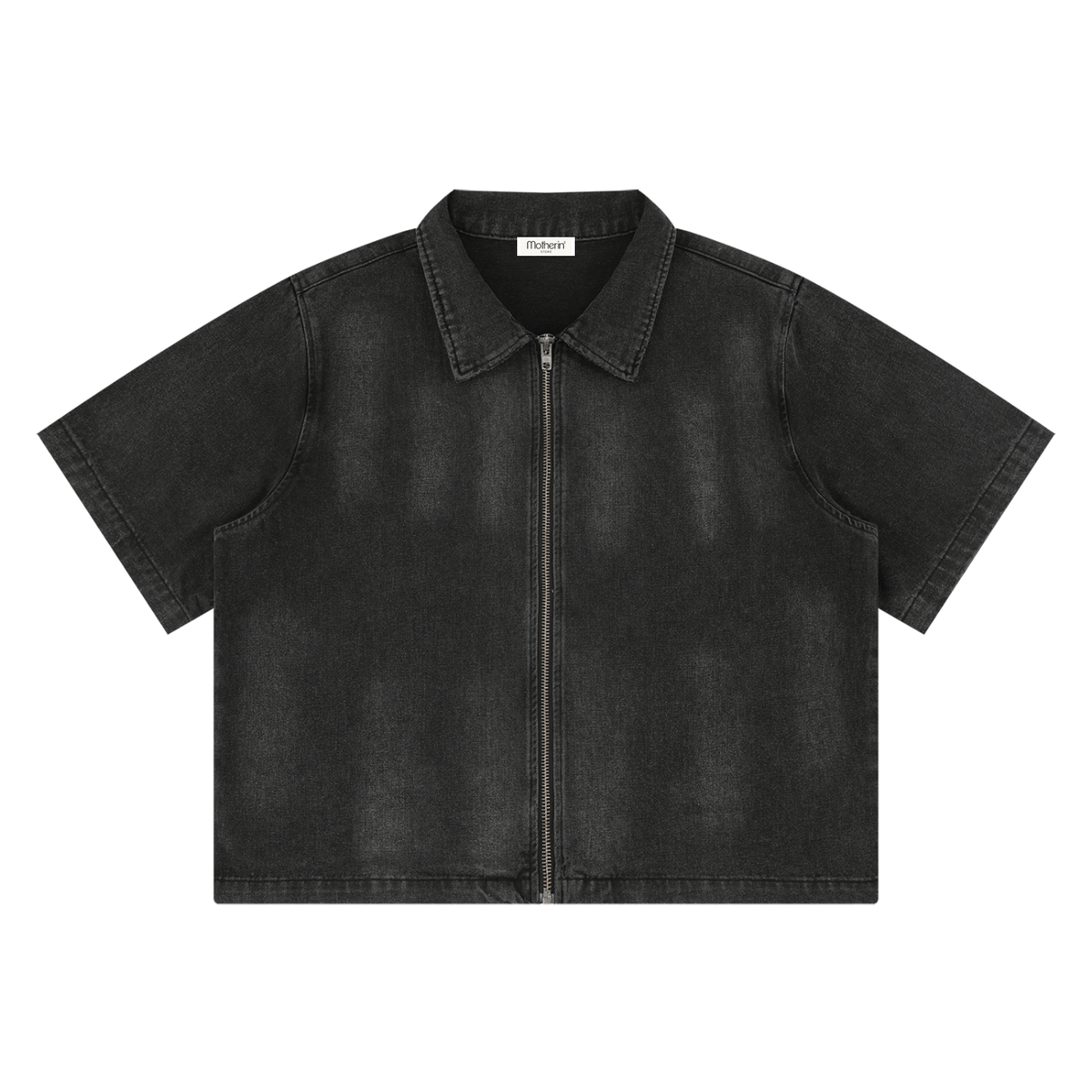 Motherin Sunset - Full-Zip Denim Shirt Vintage Washed