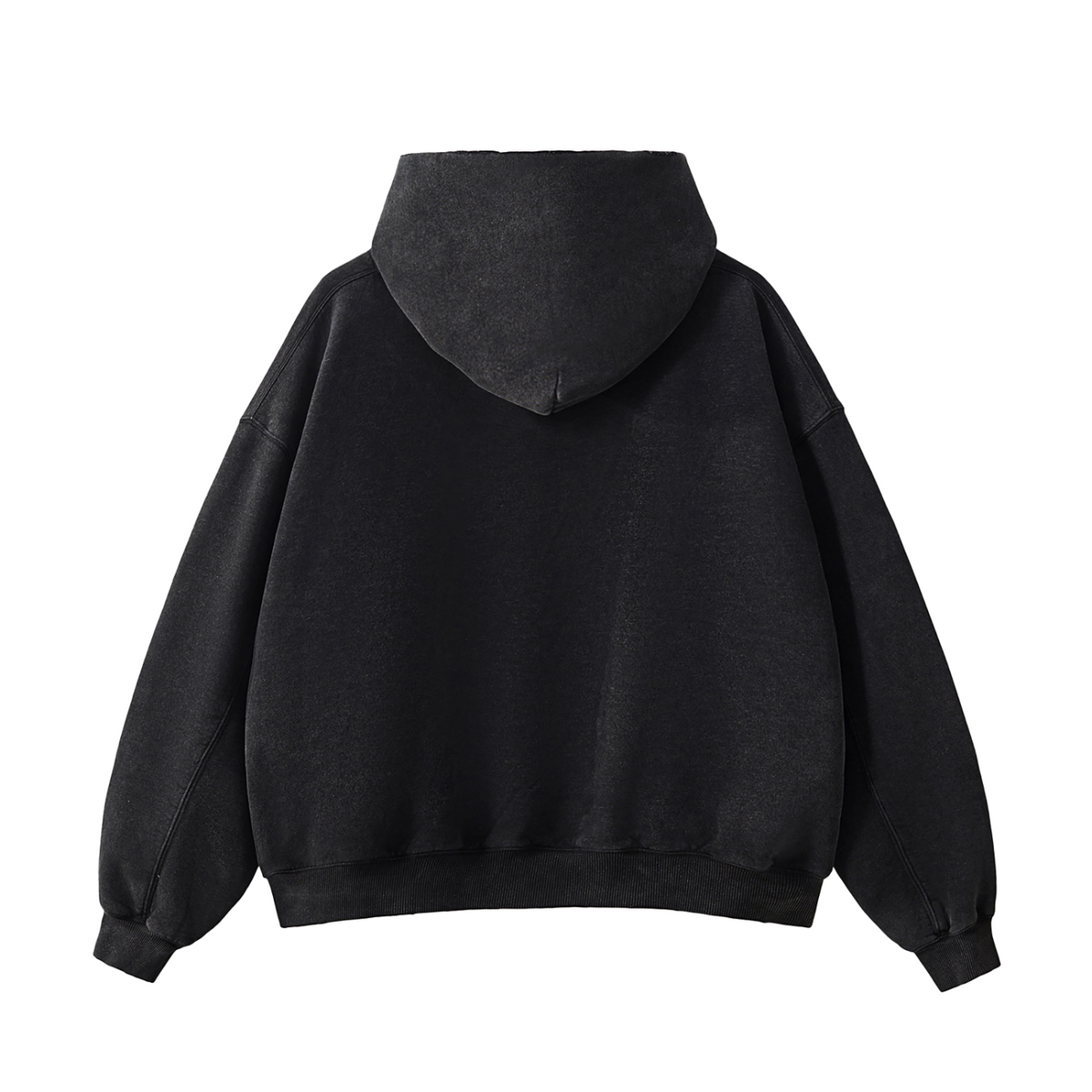 Black Graphic Fleece Hoodie
