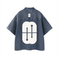 Motherin Loop - Boxy Quarter-Zip Denim Shirt