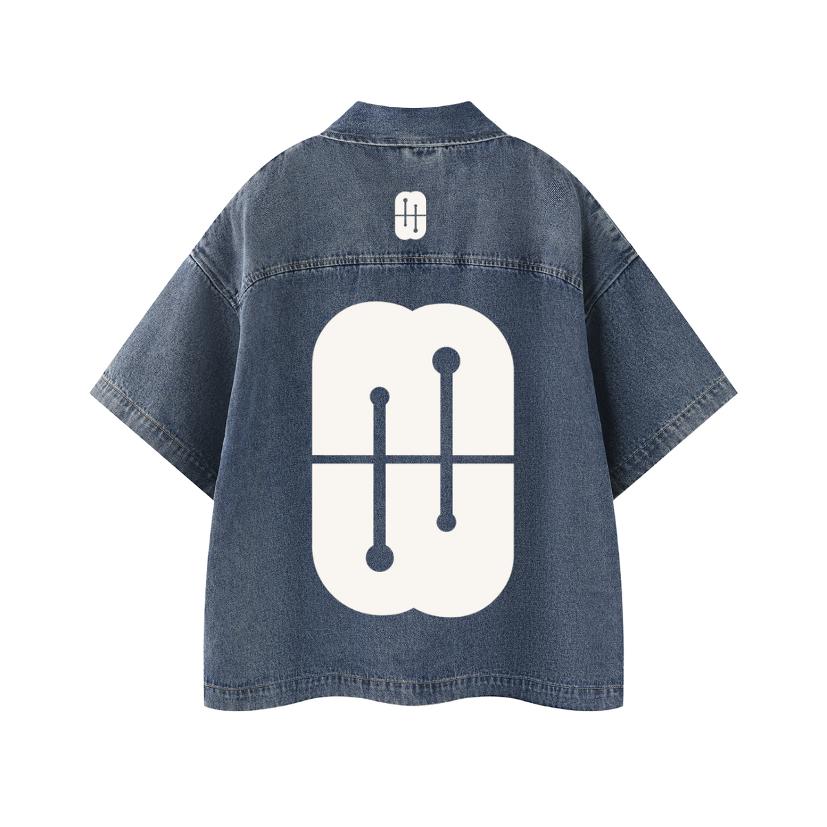 Motherin Loop - Boxy Quarter-Zip Denim Shirt