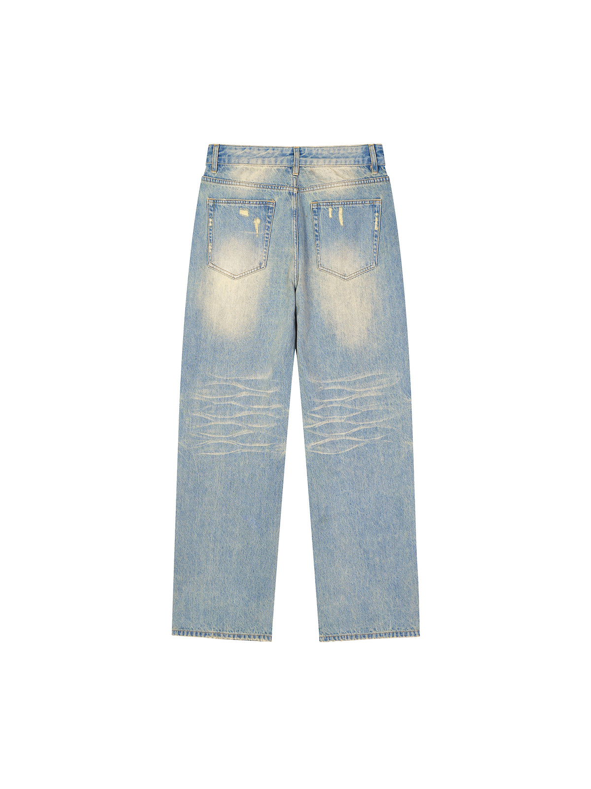 Sun Fade  Jeans,Straight Fit ,Raw Hem Denim Jeans