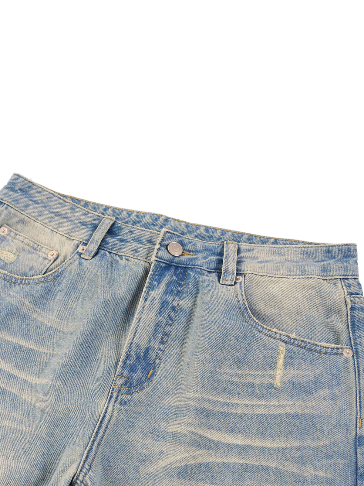 Sun Fade  Jeans,Straight Fit ,Raw Hem Denim Jeans