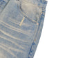 Sun Fade  Jeans,Straight Fit ,Raw Hem Denim Jeans