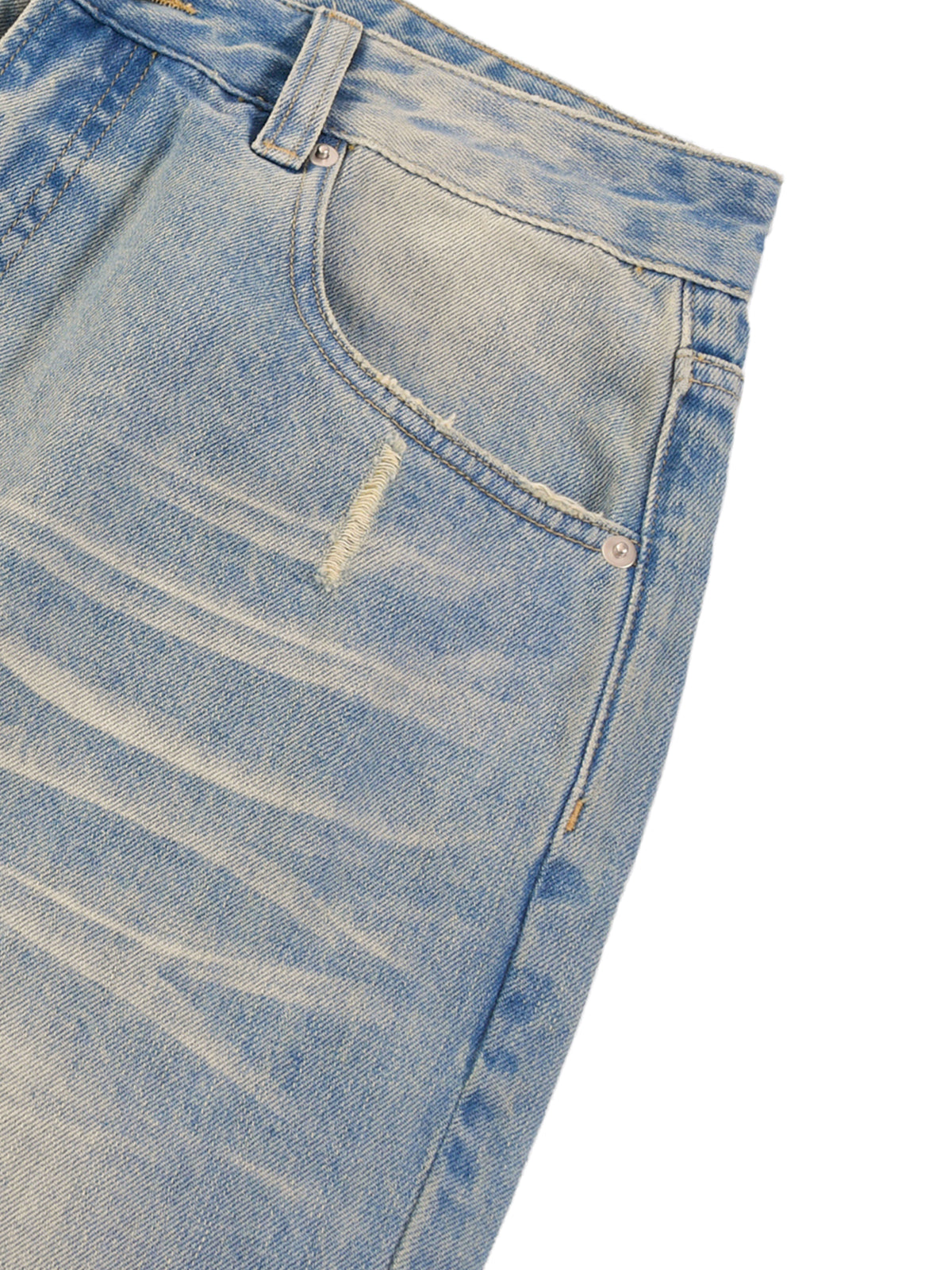 Sun Fade  Jeans,Straight Fit ,Raw Hem Denim Jeans