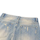 Sun Fade  Jeans,Straight Fit ,Raw Hem Denim Jeans