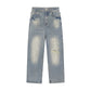 Jeans,Distressed Jean,Vintage Wash,Straight-leg