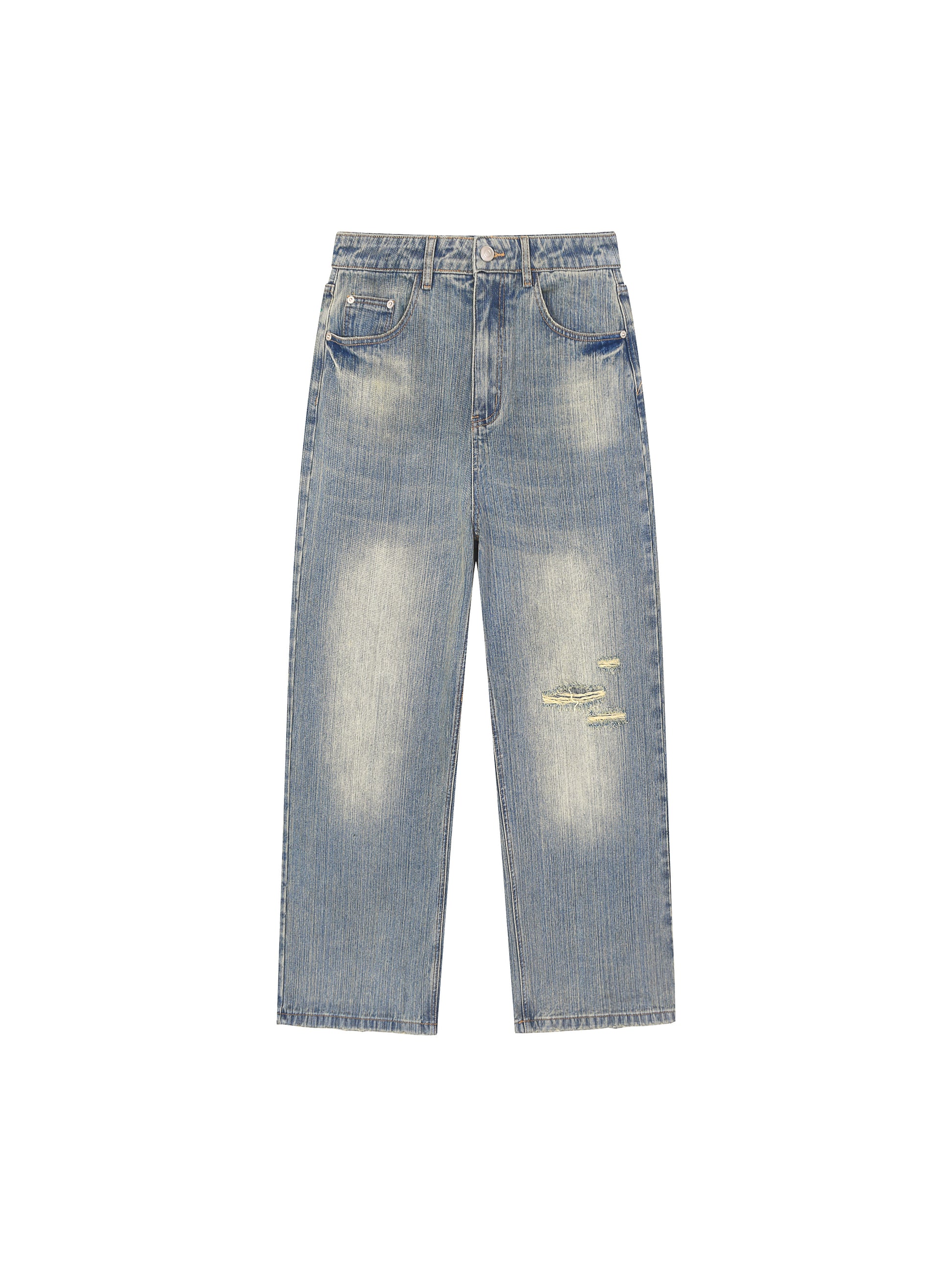 Jeans,Distressed Jean,Vintage Wash,Straight-leg