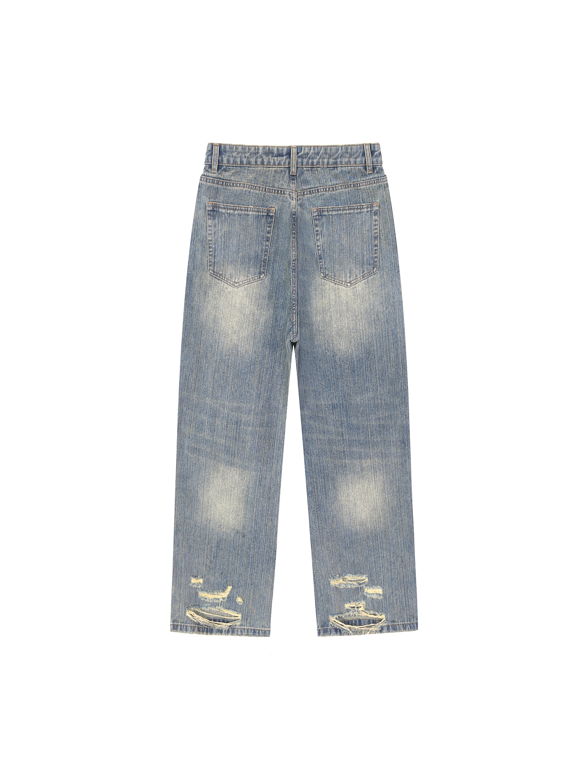 Jeans,Distressed Jean,Vintage Wash,Straight-leg
