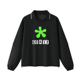 Go 4 It - Black Boxy Collared Detachable Long Sleeve Shirt